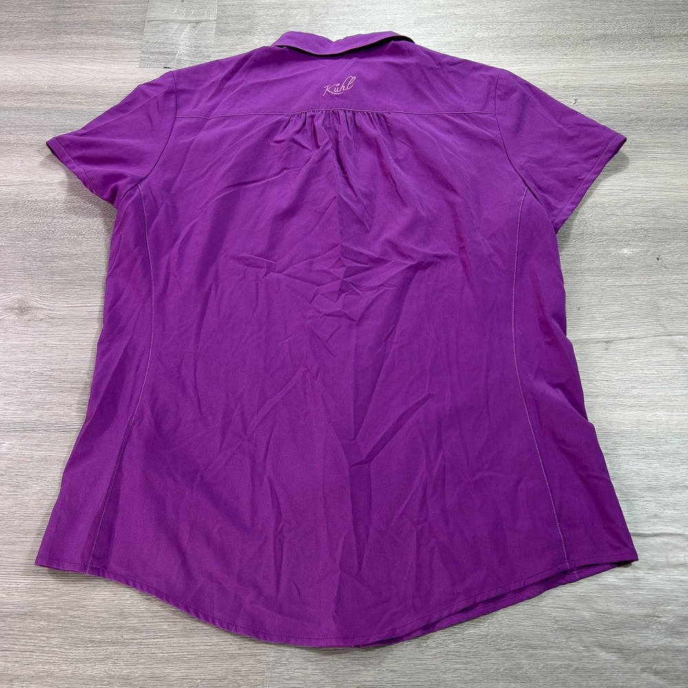 NEW‎ Kuhl Renegade Shirt Womens Medium Purple Short Sleeve Button Up DWR Stretch - Picture 2 of 11